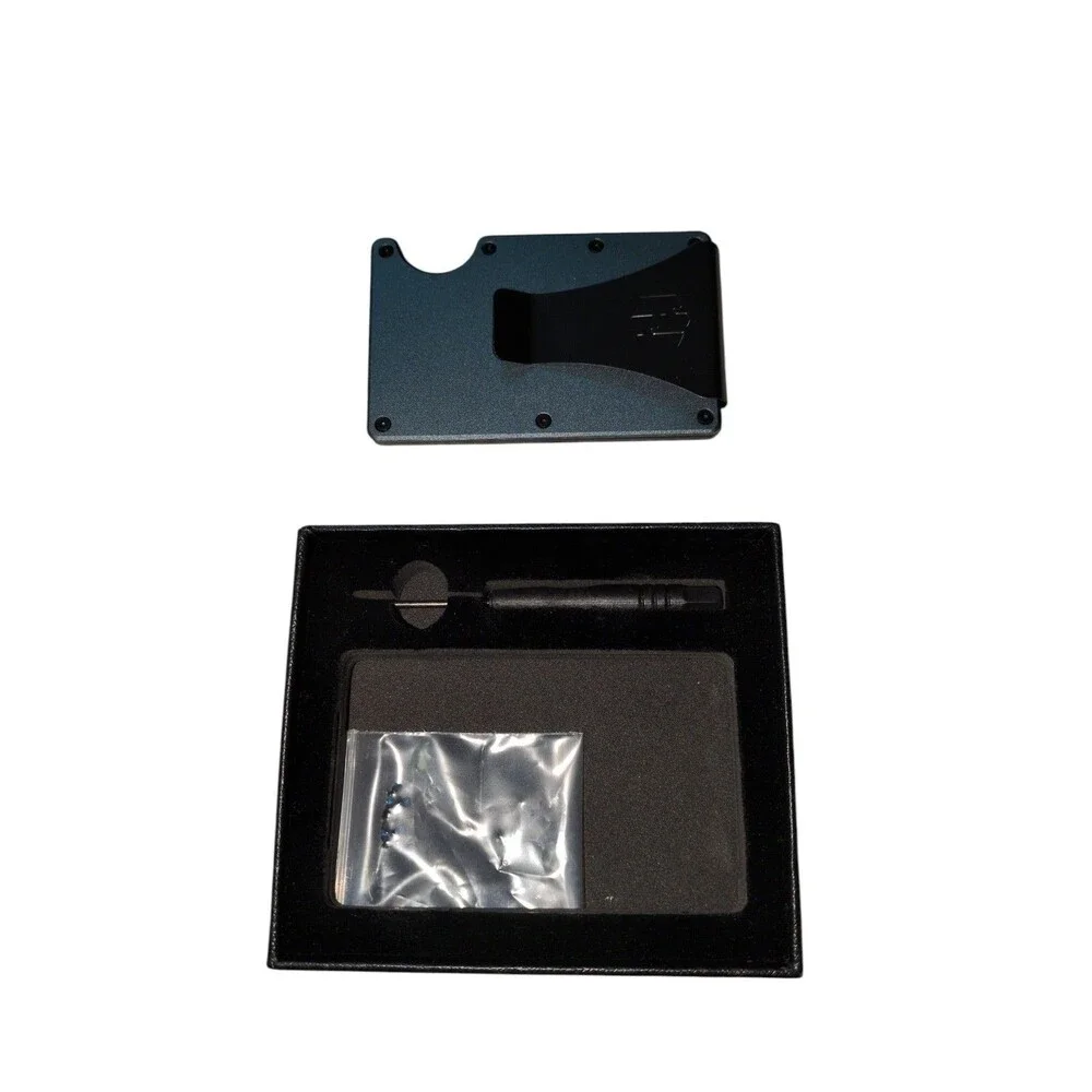 Hayvenhurst Wallet for Men Iron Slim RFID Blocking Metal Wallet with Money Clip